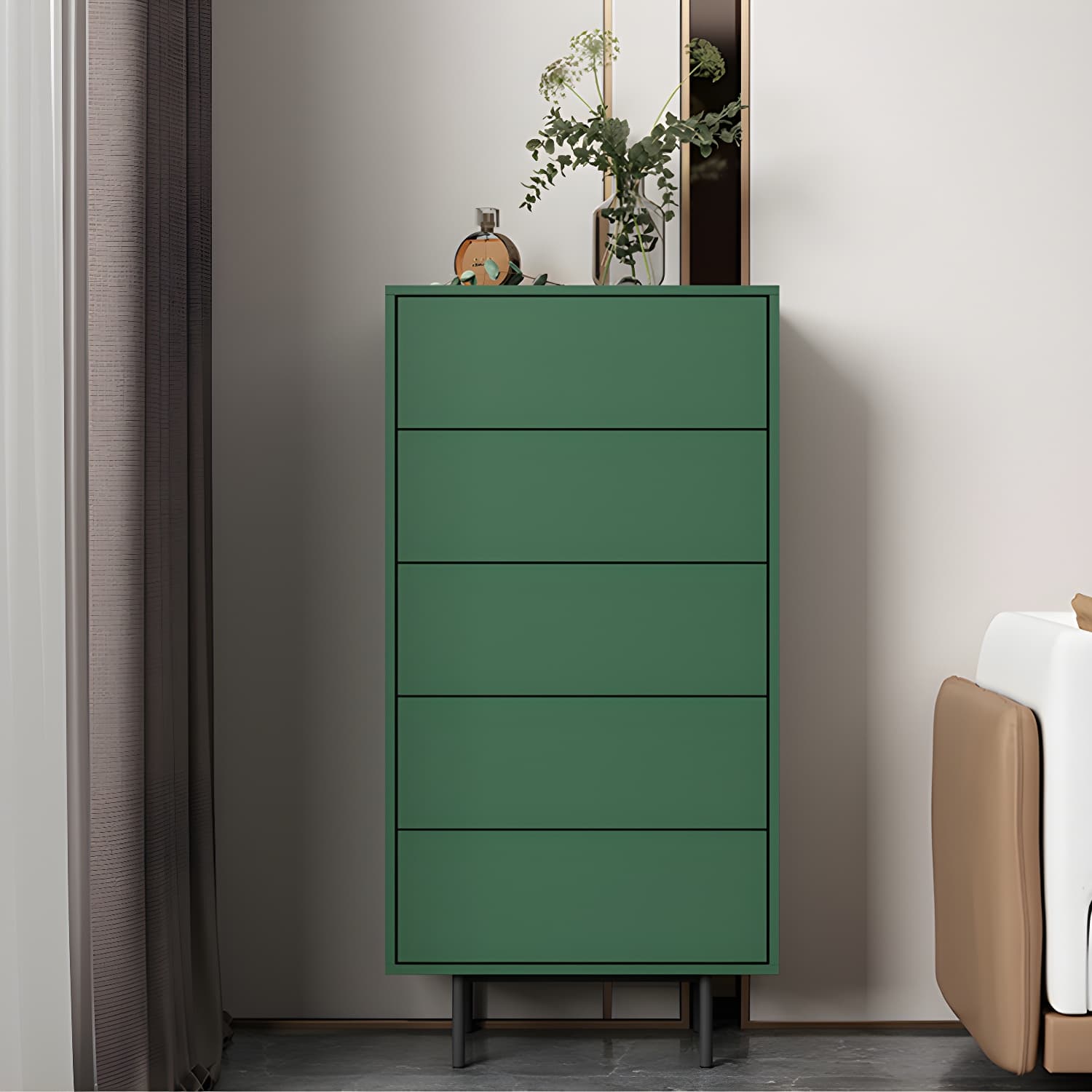 13.65-inch W Modern Storage Chest Dresser Manufactured Wood Storage Chest thumbnail 3