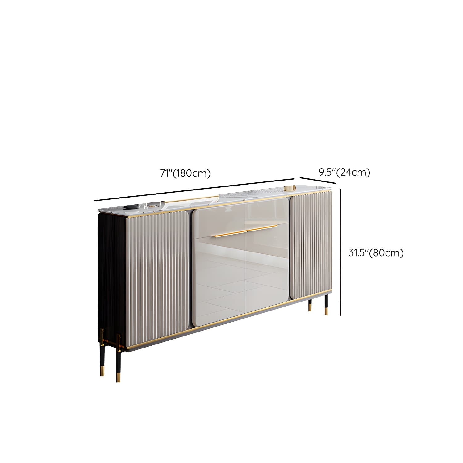 Stone Buffet Sideboard Glam Adjustable Shelves Buffet Credenza with Drawers and Cabinets thumbnail 28