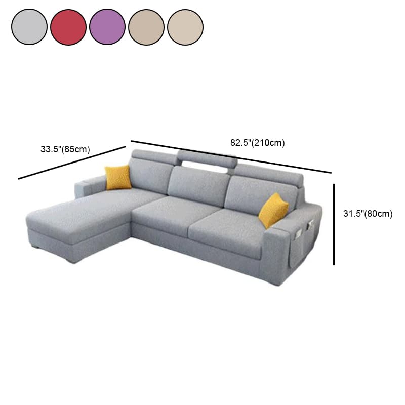L-Shape Corner Sectional in Lavender/Olive Green/Beige with Left Hand Facing/Right Orientation thumbnail 19