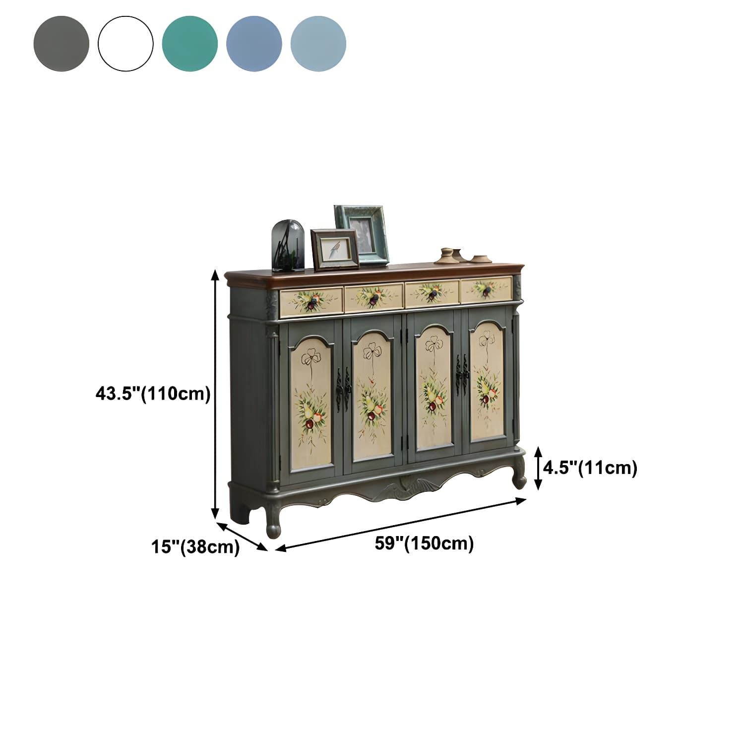 Glam Style Wood Sideboard with Drawers Dining Server for Kitchen thumbnail 15