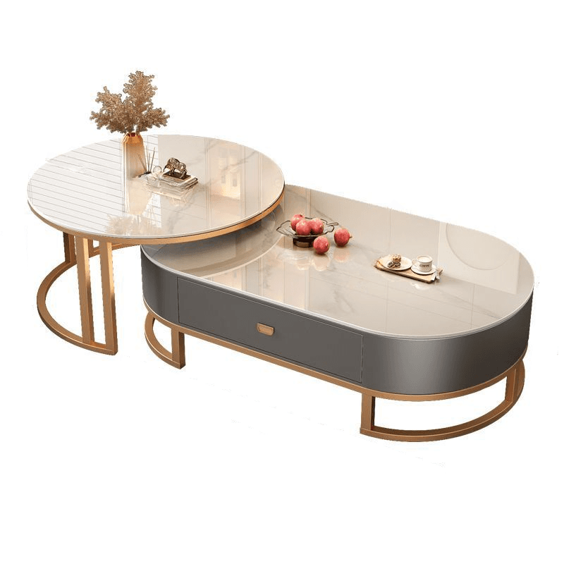 Modern Nesting Accent Table Set with Structure Base and Oblong Top thumbnail 7