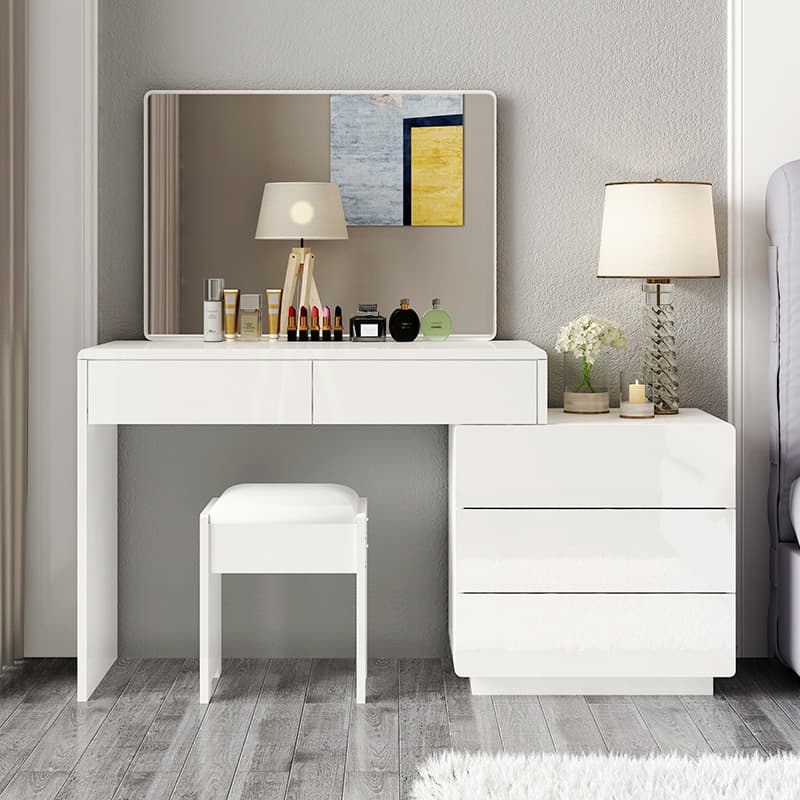Scalable Manufactured Wood Push-Pull Bedroom Floor Vanity, No Suspended thumbnail 1