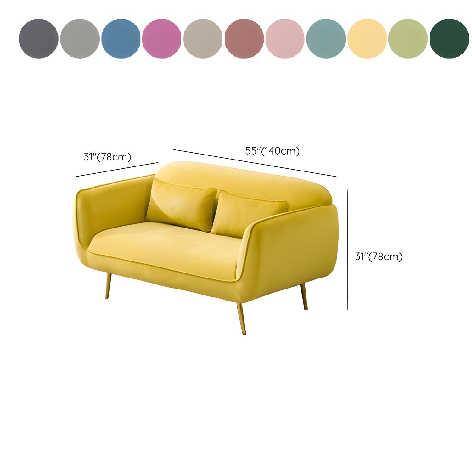 Glam Tight Back Loveseat with Flared Arm and Extra Pillows for Home and Apartment thumbnail 32