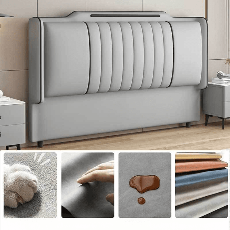Simplistic Wingback Headboard with Camelback Shape in Pine Wood, Available in Full/King/Queen Sizes, Featuring Sponge Upholstery and Standard Height, No Distressing thumbnail 6