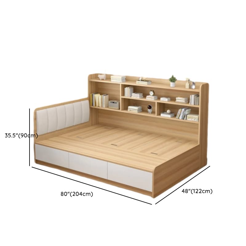 Unfinished Color Modern Tatami Bed with 3 Storage Boxes thumbnail 8