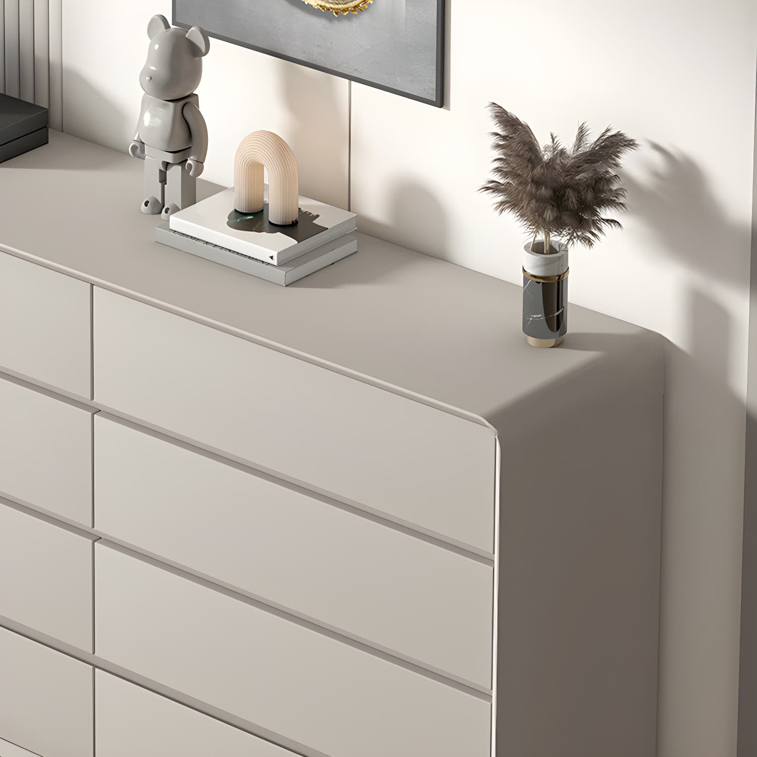Modern Double Dresser with Drawers - Wood Finish, Horizontal Orientation, No Distressing thumbnail 12