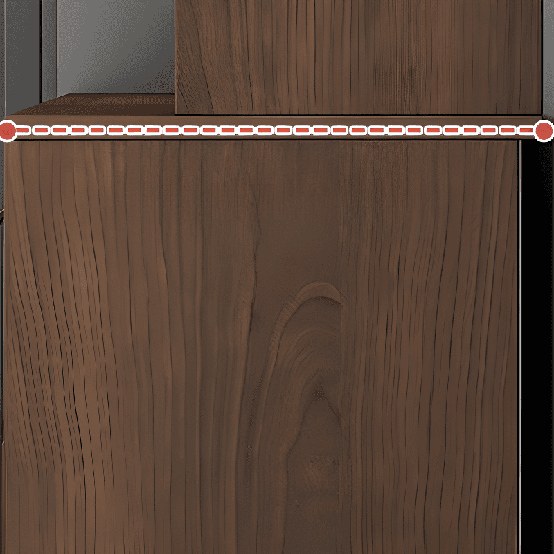 Trendy Narrow Kitchen Cabinet Base with Multiple Drawers and Doors, 2/3 Interior Shelves, Compartment Storage, and Lumber Countertop thumbnail 14