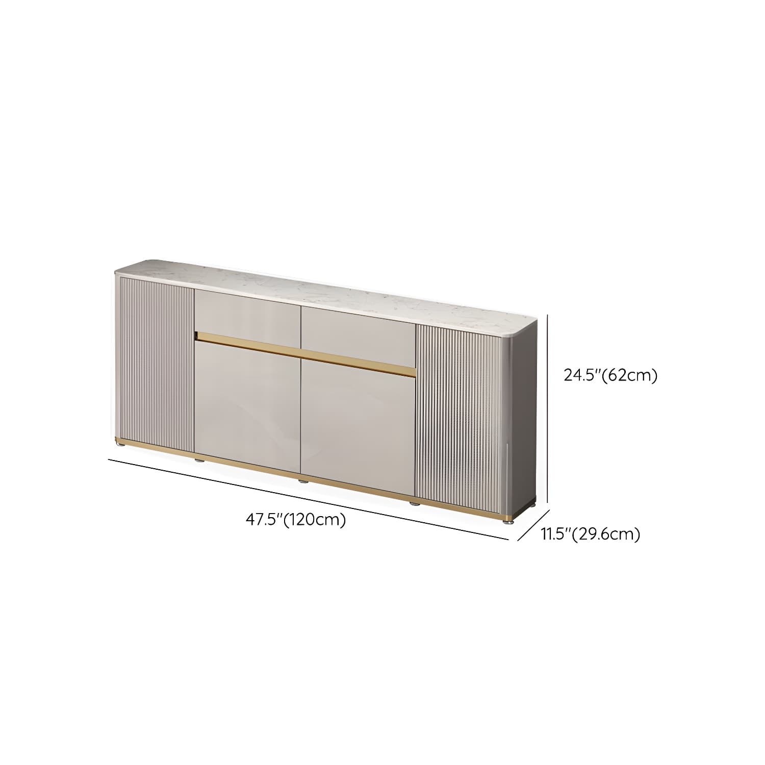 Contemporary Style Engineered Wood Buffet Stand Adjustable Shelving Credenza thumbnail 21