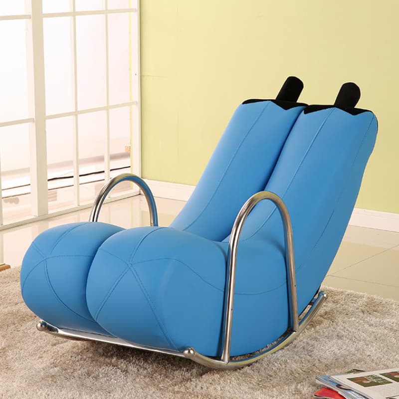 Stylish Silver Upholstered Rocking Chair with Track Arms - Modern Comfort thumbnail 11