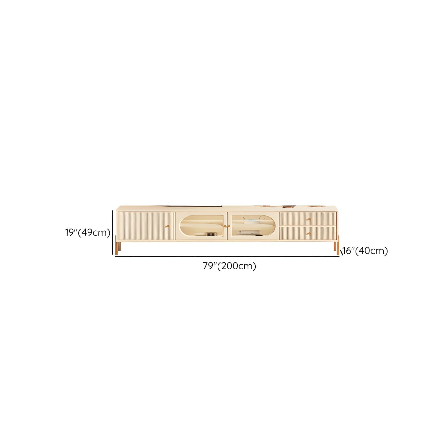 White Cable Management TV Console Modern Engineered Wood Media Console thumbnail 10