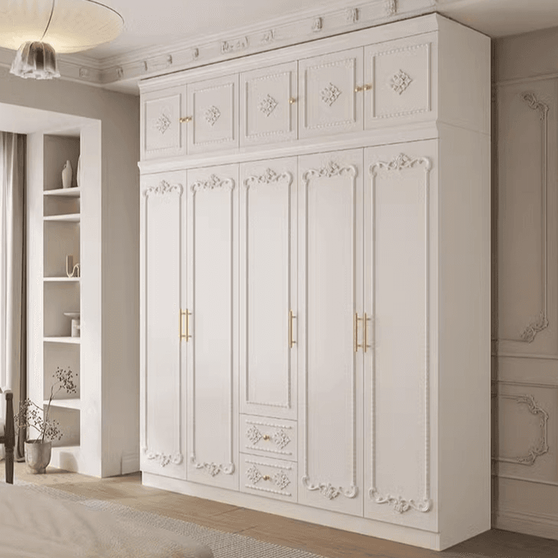 White Simple Timber Wardrobe Closet Soft Close Drawer Soft Close Door Interior Shelves thumbnail 5