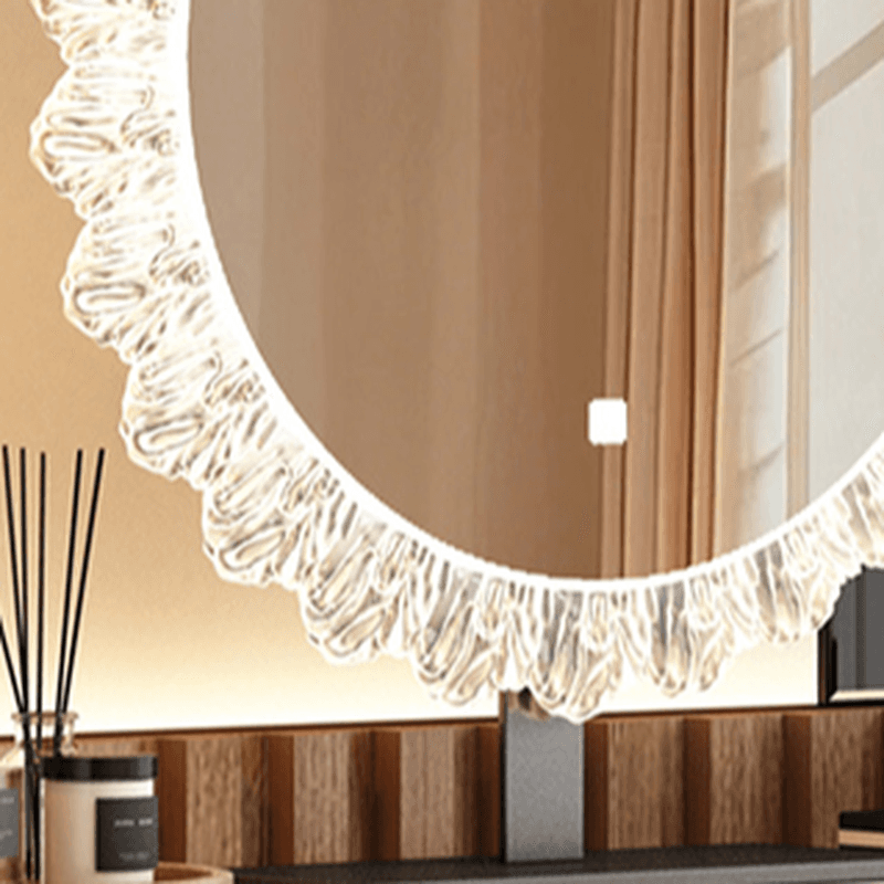 Large/Standard Vanity Set in White with 5 Drawers, Mirror Lights, Seat, Lighting, and Scalable Design thumbnail 6