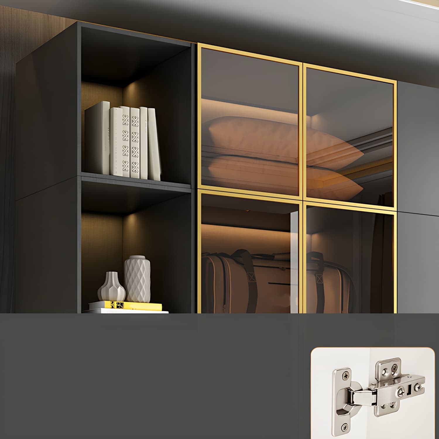 Modern Glass Wardrobe Wardrobe Armoire Wardrobe Cabinet for Home thumbnail 7