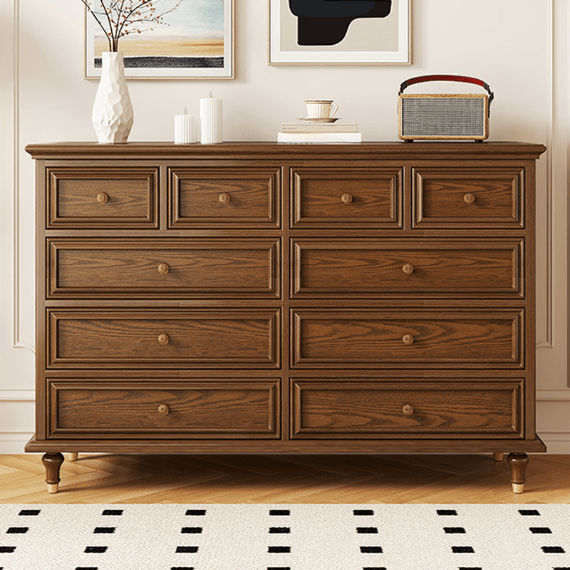 Trendy Raw Wood Console Dresser with 8/10/5 Drawers in Horizontal/Vertical Orientation thumbnail 5