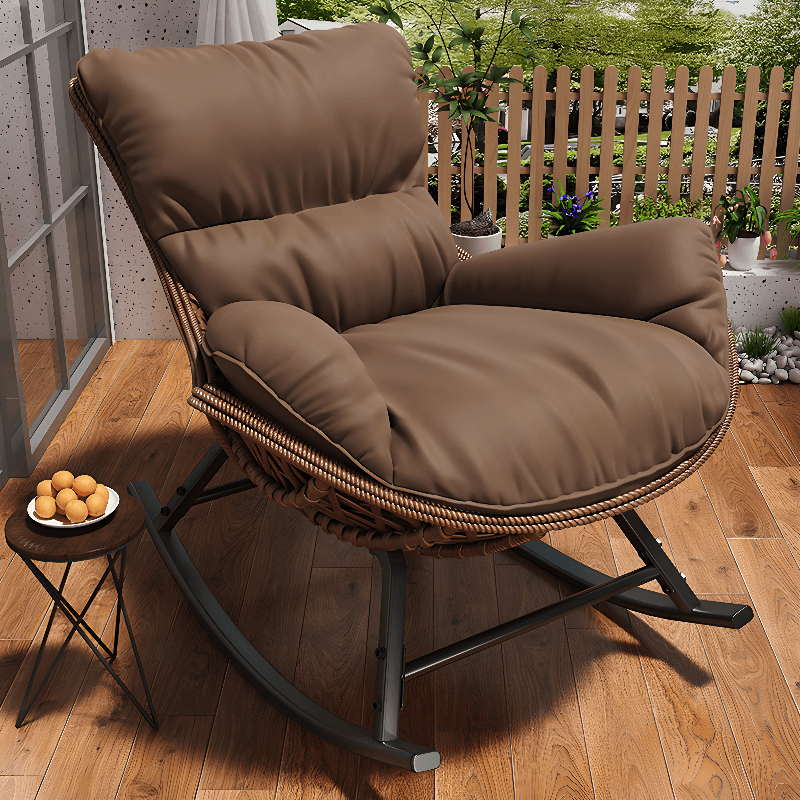 Trendy Upholstered Rocking Chair with Plush Cushioning thumbnail 13