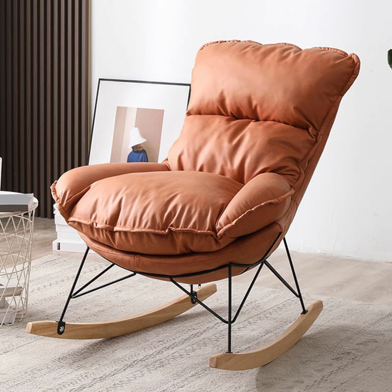 Stationary Rocker for Nursery Natural Wood Finish with Ottoman and Rear thumbnail 21