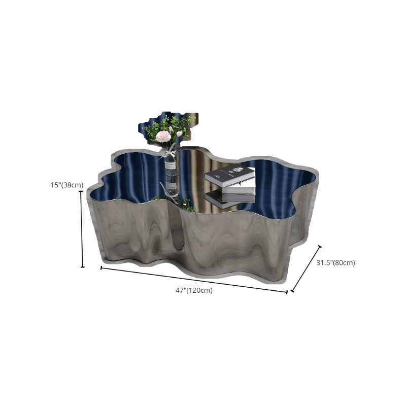 Silver Alloy Irregular/Circular-shaped Accent Table for Small Spaces thumbnail 24