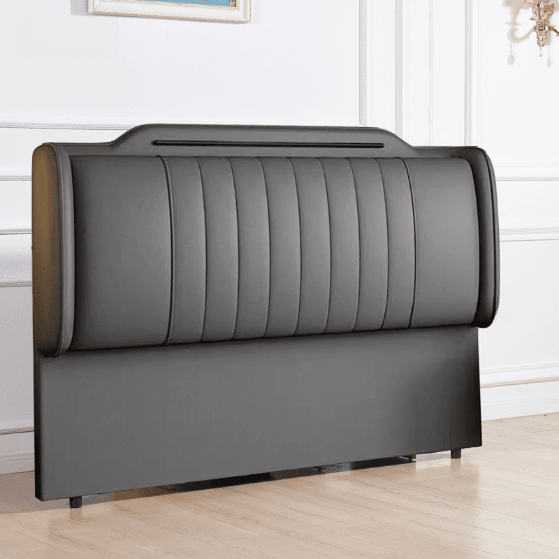 Art Deco Rectangular Wingback Timber Sponge headboard, With Legs, Size Full(54"W x 75"L), height Standard（36-55“） thumbnail 2