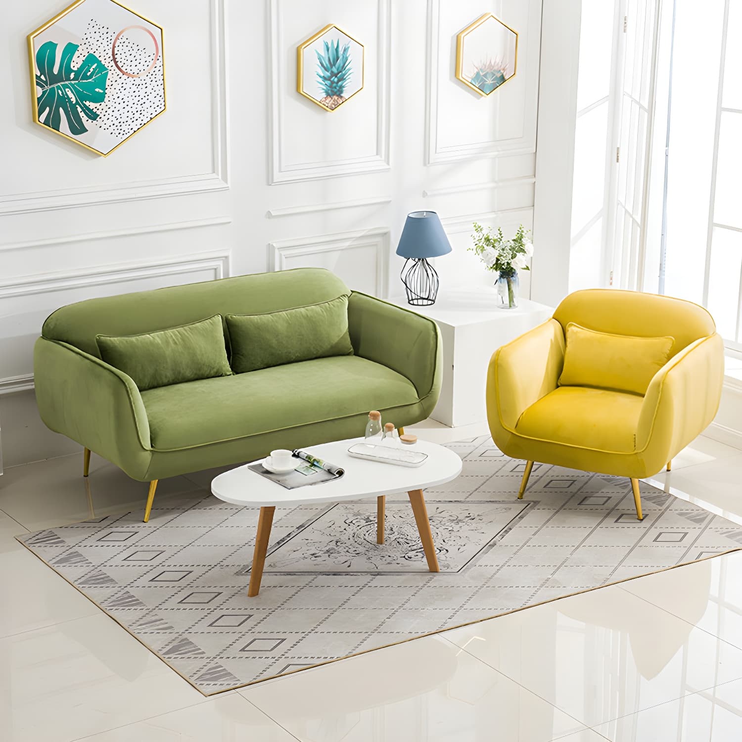 Glam Tight Back Loveseat with Flared Arm and Extra Pillows for Home and Apartment thumbnail 21