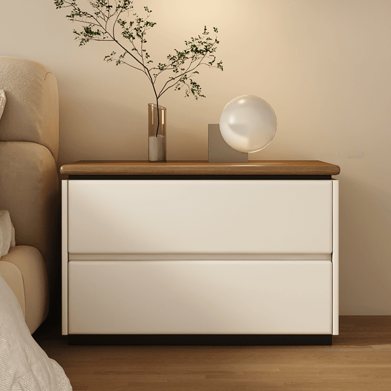 Modish 2 Tiers Drawer Storage Bedside Table with Laminate Countertop thumbnail 9