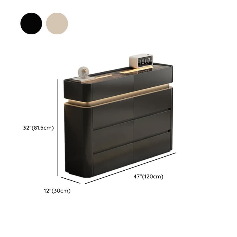 Minimalist Horizontal Console Dresser Illumination Light Timber 8 Drawers thumbnail 14