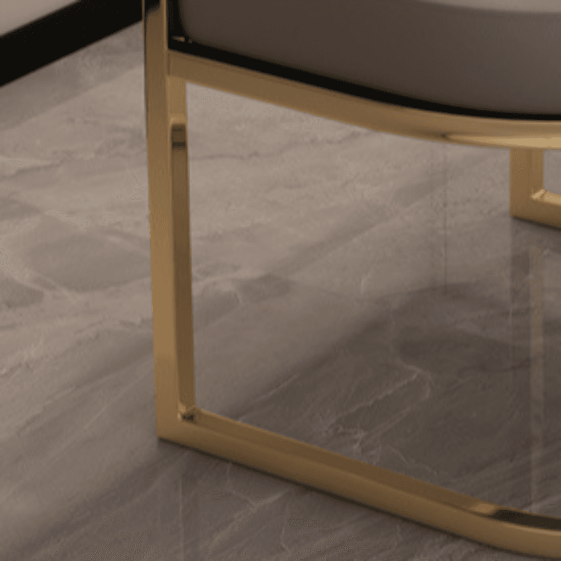 Minimalist Arm Chair with Cushioned Seat, Arms, Metallic Metal Legs, and Low Back thumbnail 17