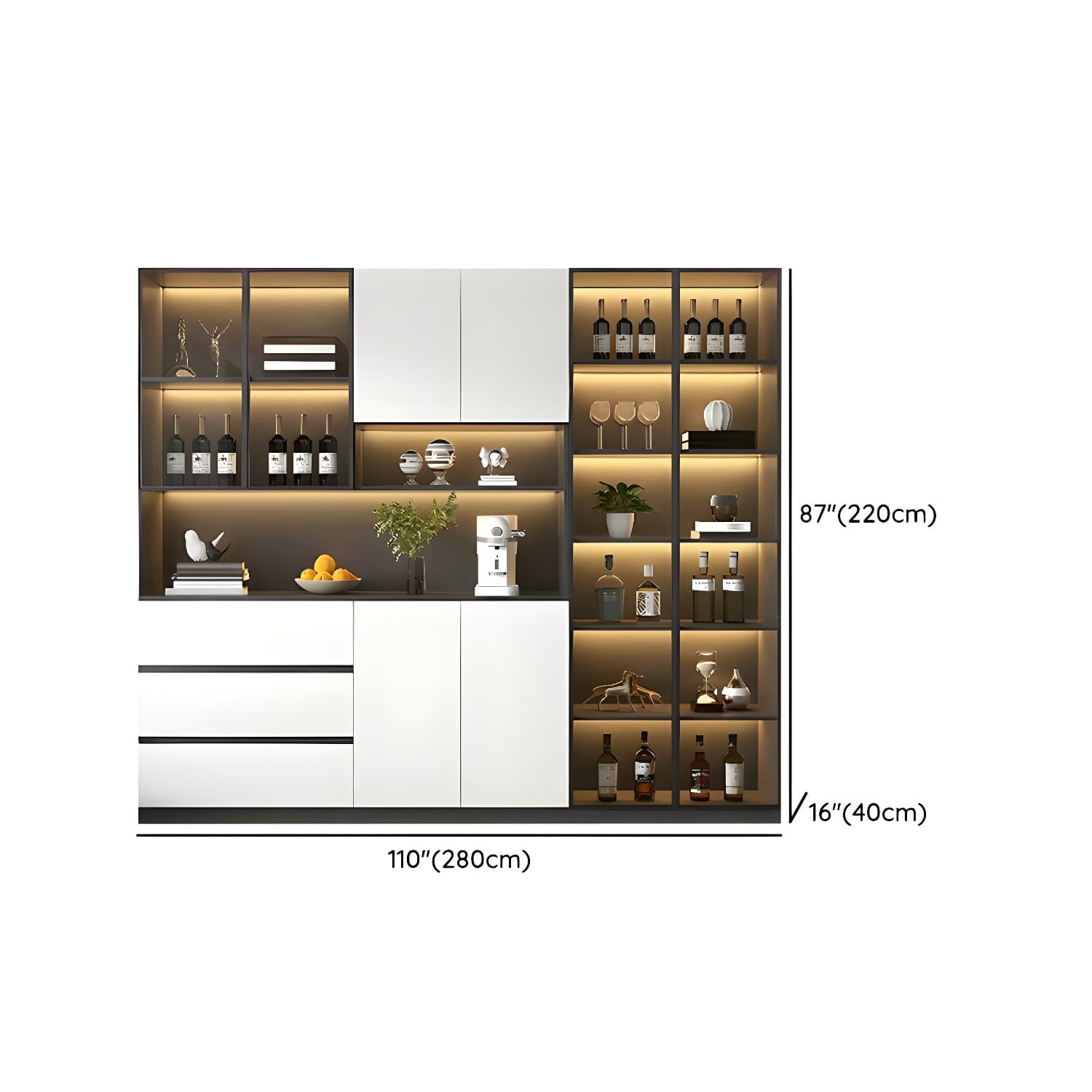 Living Room Modern Stone Sideboard Cabinet with Doors and Drawers thumbnail 20