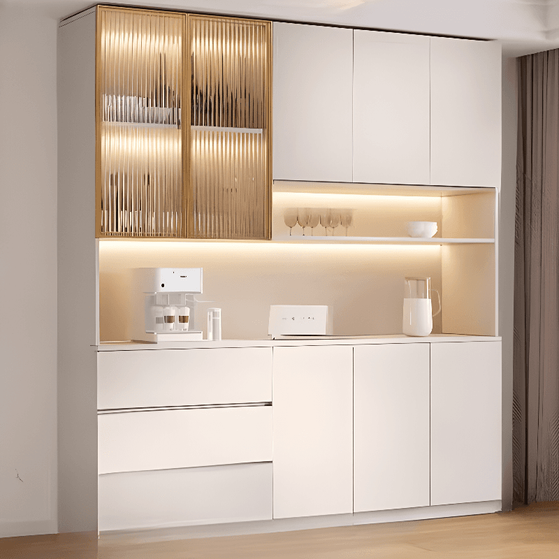 Trendy Sideboard with 3 Drawers, Cupboard, Wide/Standard/Narrow Sizes, 2/1 Shelves, Cabinets, and Glass-panel Door thumbnail 5