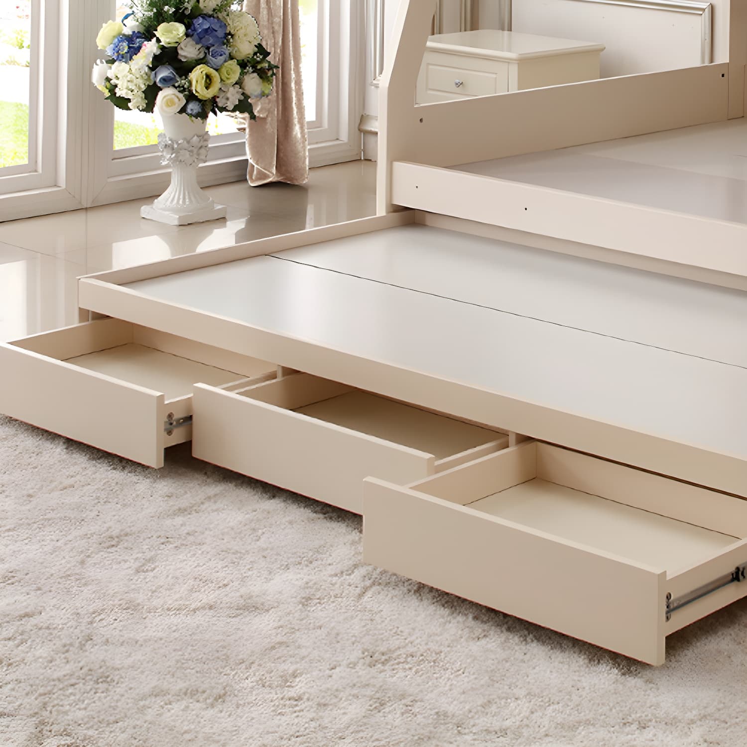 Solid Color Wood Bunk Bed Modern No Distressing Mattress Included Bunk Bed thumbnail 8