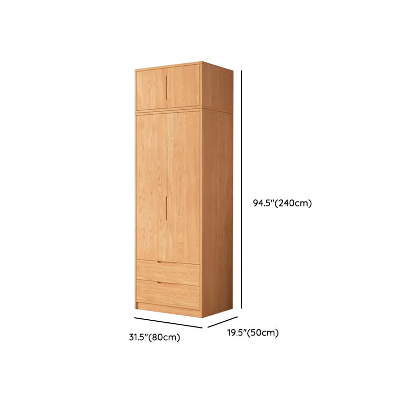 Wood Color Nordic Unfixed Wardrobe Closet thumbnail 29