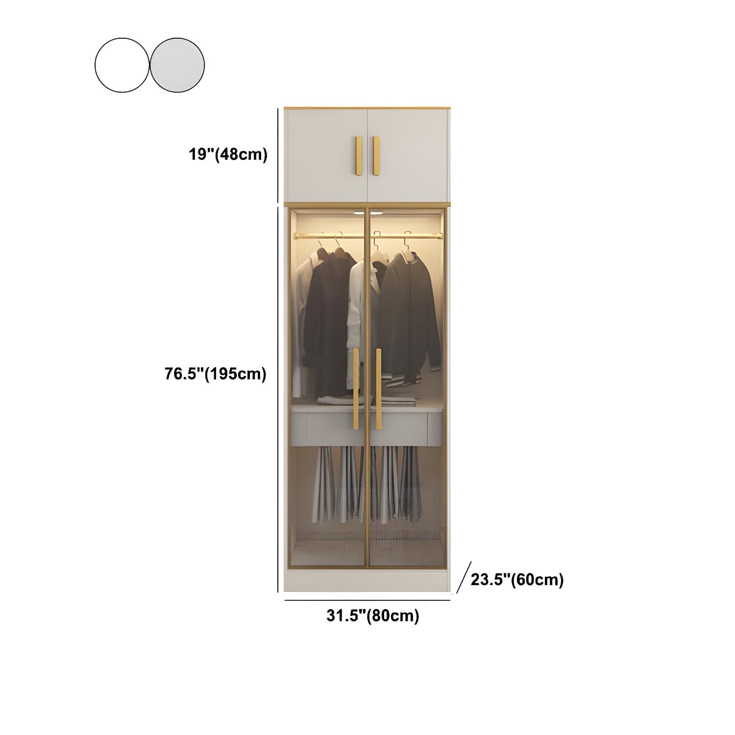 Contemporary Style Wardrobe Wooden Wardrobe Closet with Drawer thumbnail 26