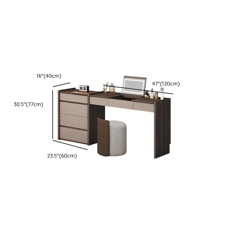 Multi-Purpose Vanity Set with 10 Drawers, Lighting, Push-Pull, 2-in-1 Functionality, Adjustable Touch and Brightness thumbnail 10