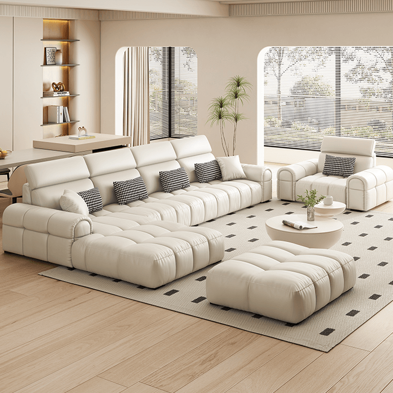 L-Shape/Straight Reversible/Horizontal Concealed Support Sofa Recliner/Sofa with Round Arm & Pine Frame thumbnail 1