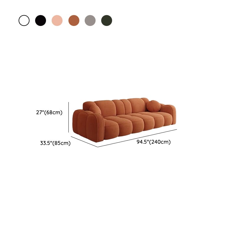 Modish Solid Color Standard Sofa Stain Resistant/Water Resistant Dove Grey/Apricot Color/Mocha with 2 Pillows & Armrest for 4 Person/3-seater thumbnail 17