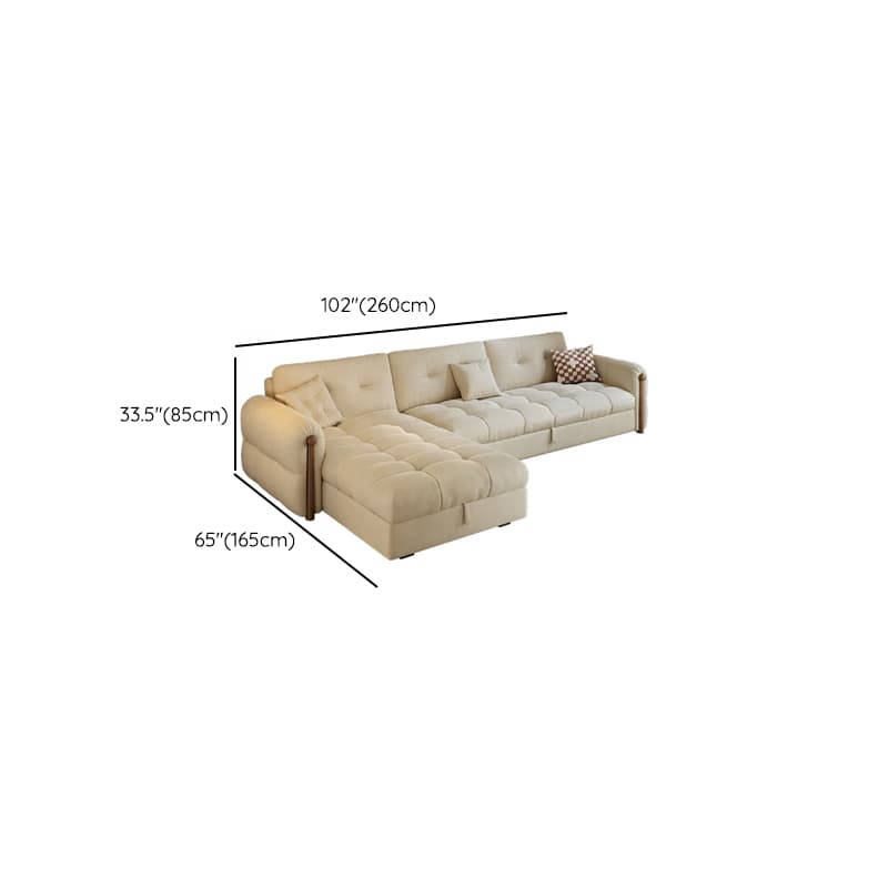 L-Shape/Straight Sofa/Sofa Chaise with Under-seat-storage, Left Hand Facing Orientation, Round Arm, and Button-tufted Details thumbnail 7