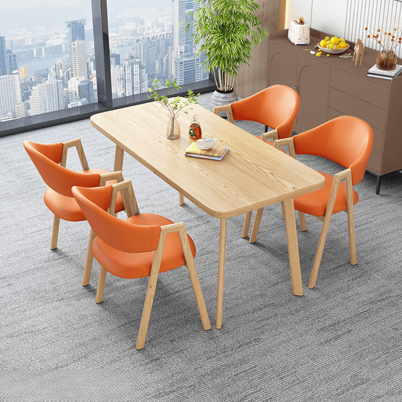 Casual Dining Table Set with Natural Wood Finish, Reclaimed Wood Top, and Seating for 4 Chairs thumbnail 16