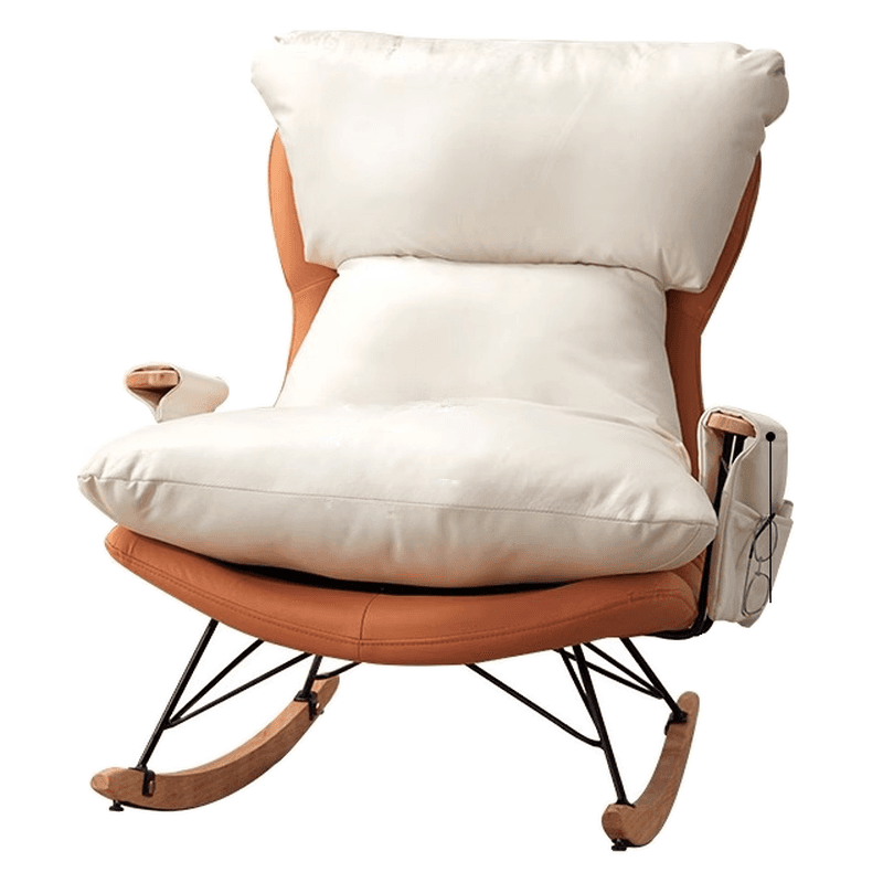1 Piece Set/2 Piece Set Water Resistant Padded Living Room Rocking Chair in Chalk/Grey/Citrus Color with Upholstered Back and Track Arm in a Simple Style, Ottoman Included/Not Included thumbnail 12