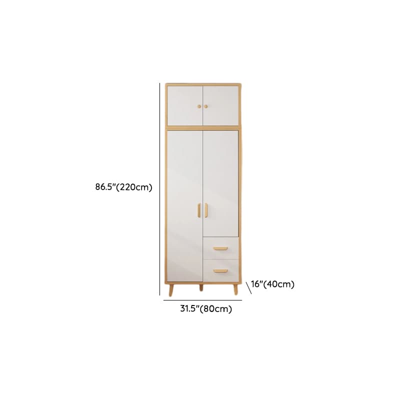 Natural Finish Self-supporting 2-Drawer Wardrobe in Solid and Manufactured Wood thumbnail 22