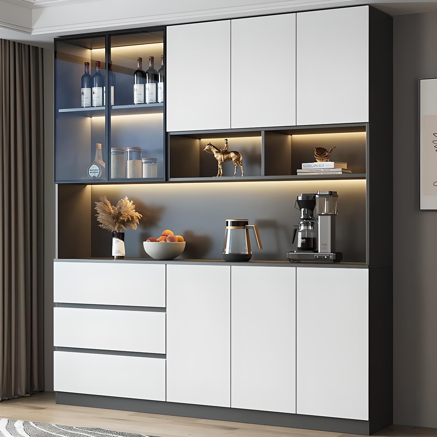 Modern Living Room Manufactured Wood Sideboard with Lighting thumbnail 6