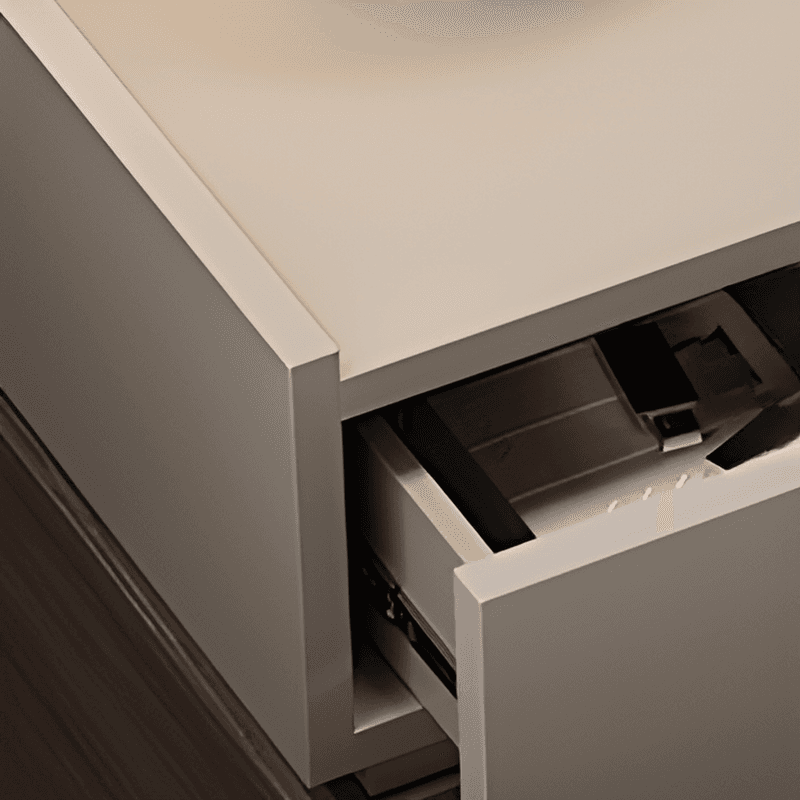 Organic Modern Nightstand With Drawer Organization Featuring 2 Drawers and Real Wood Countertop thumbnail 13