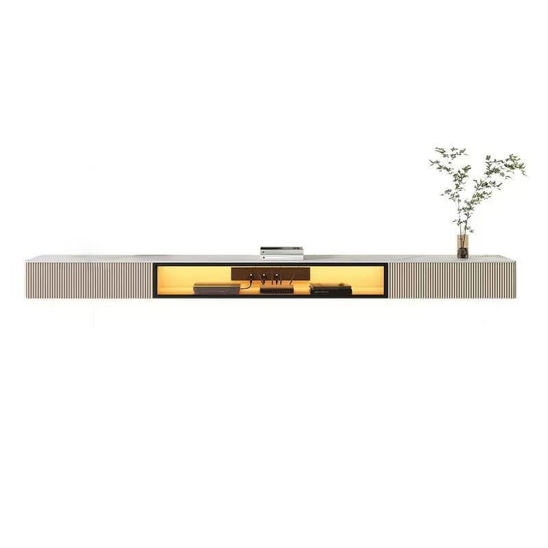 Modern Floating Stone TV Stand with 2 Drawers and 1 Cabinet thumbnail 7