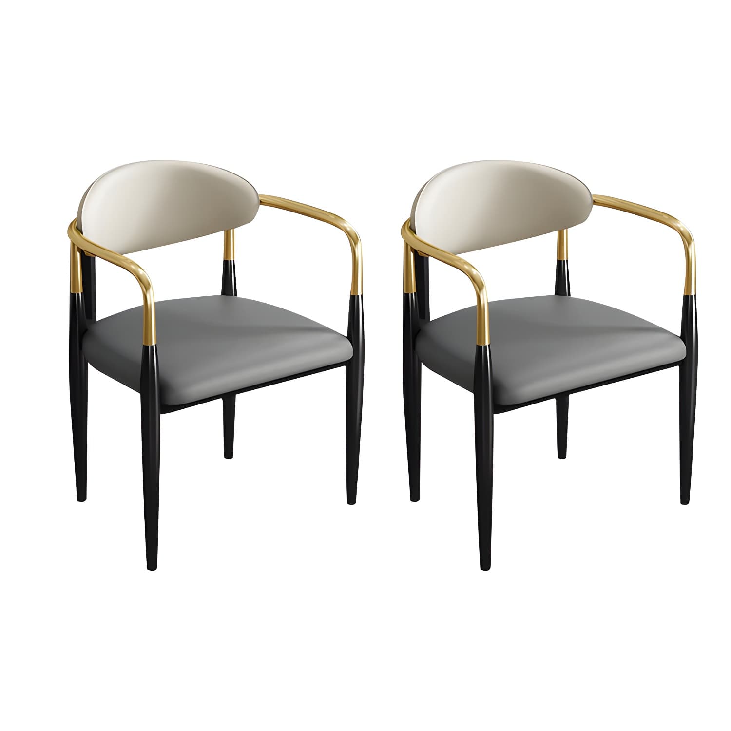 Contemporary Metal Dining Chair Black Legs Dining Room Arm Chair thumbnail 5
