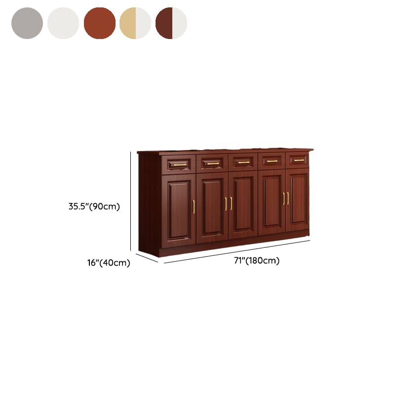 Modern Wood Sideboard Credenza with Drawers and Interior Shelves thumbnail 22