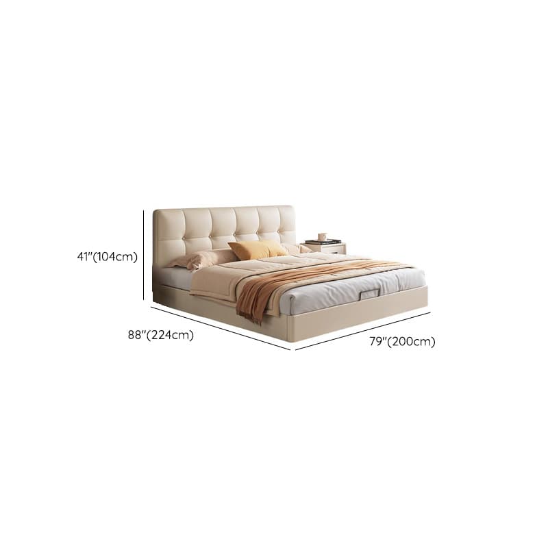 Solid Color Stitch-tufted Panel Bed with Panel Headboard and Sponge Upholstery thumbnail 22