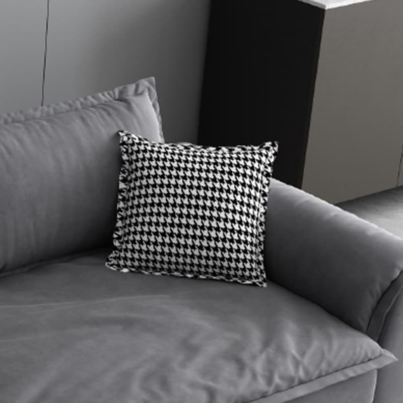 47" Deep Frosted Velvet Wood Gray Non-resistance Sectional Sofa - image 2