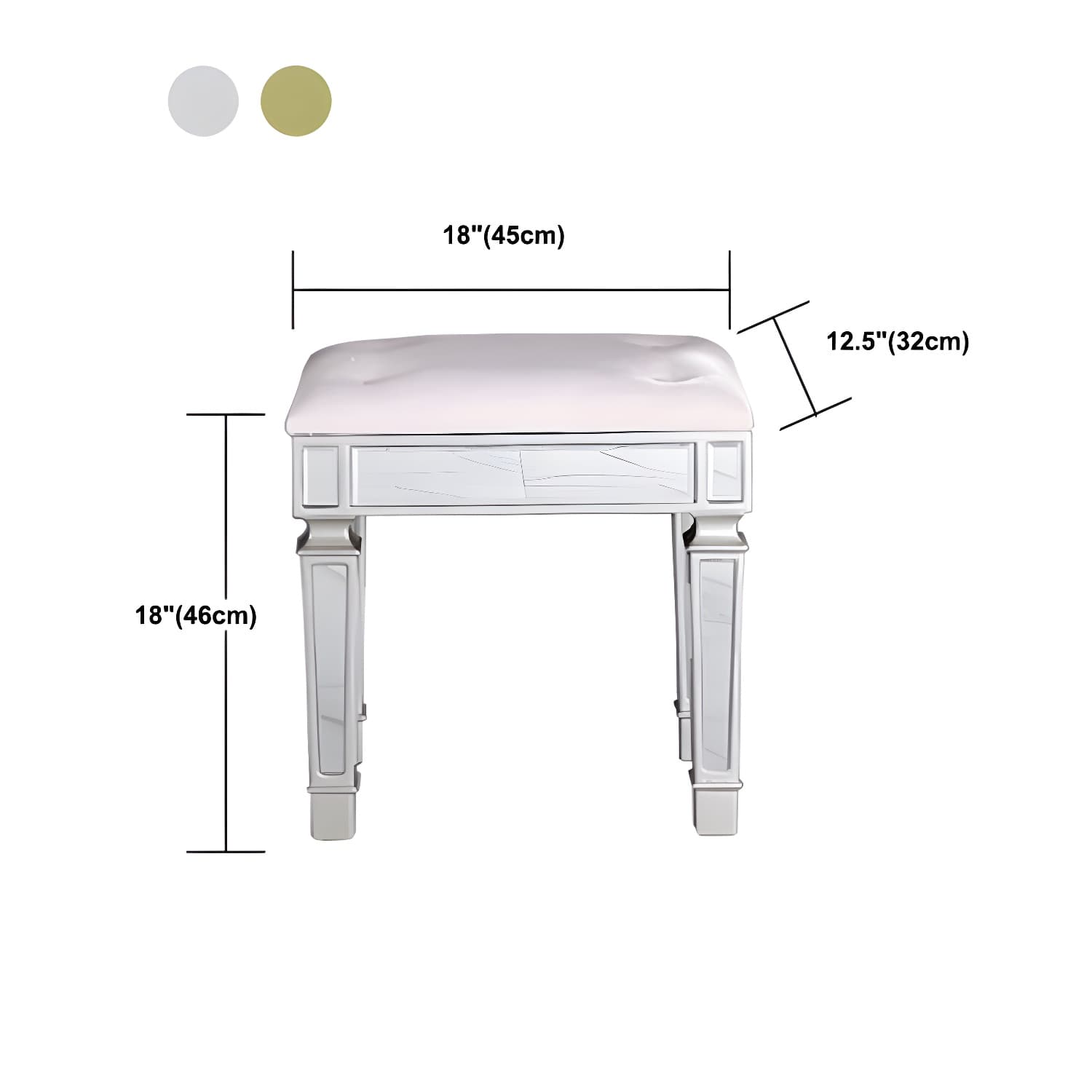 Solid Wood Vanity Dressing Table Set Contemporary Makeup Counter with Drawers thumbnail 15