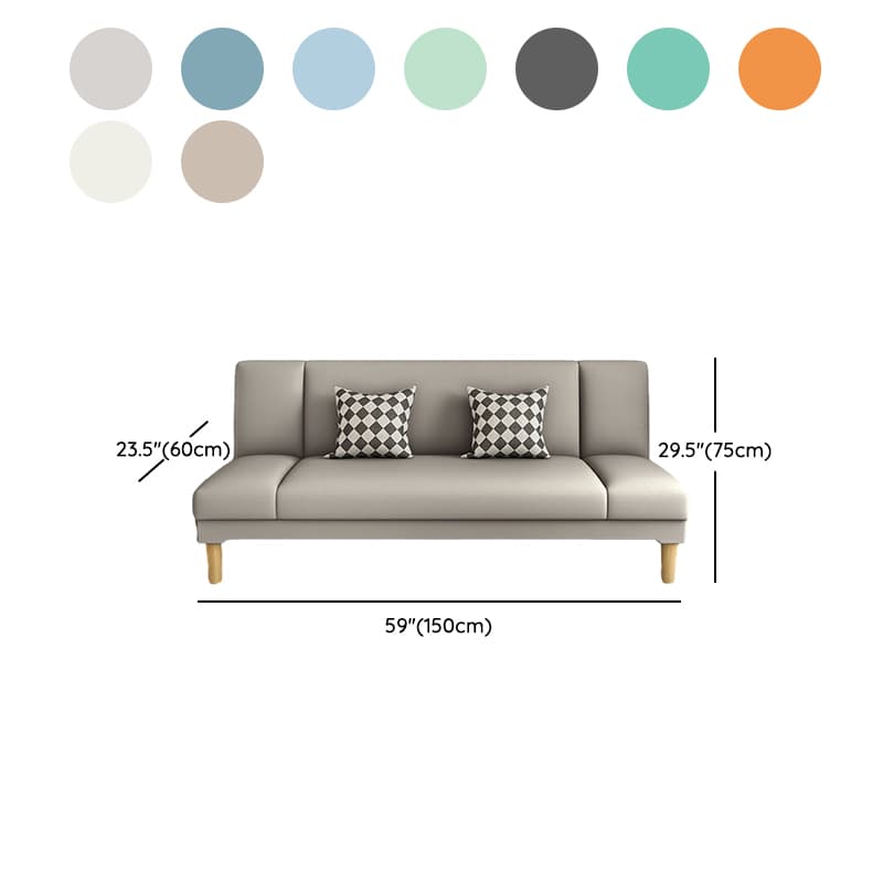 Scandinavian Armless Sleeper Sofa, Light Wood, Foam Filling, Includes Pillows thumbnail 26