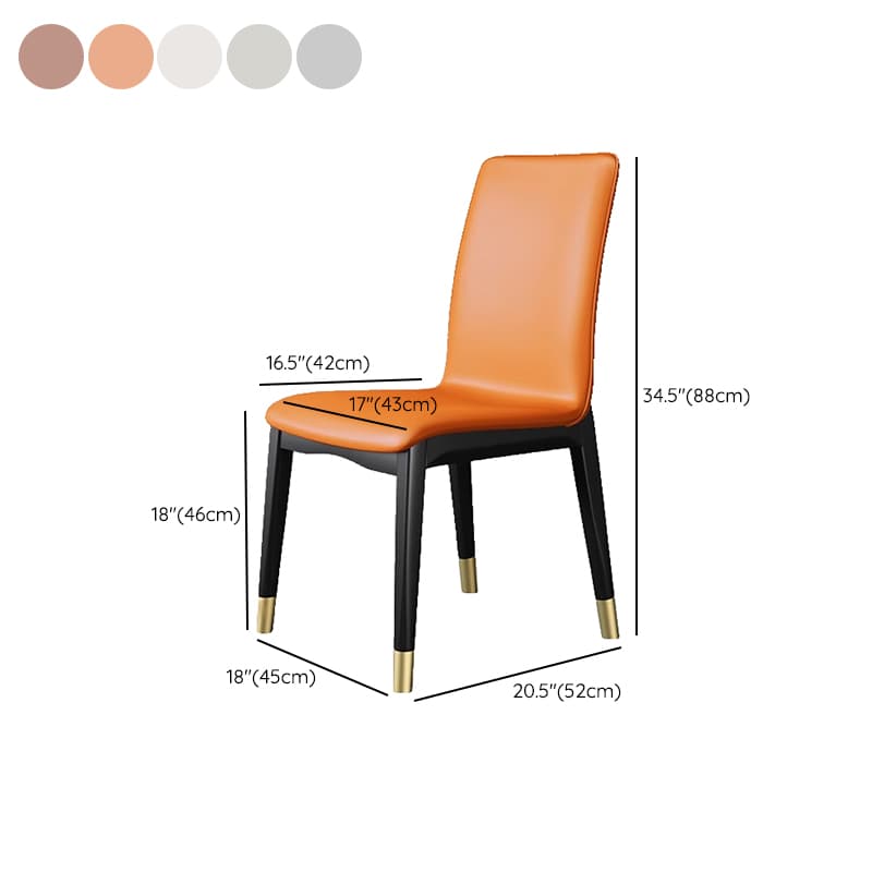 Modern Simple Style Armless Chair with Parsons Chair Back, Upholstered in Timber Legs thumbnail 10