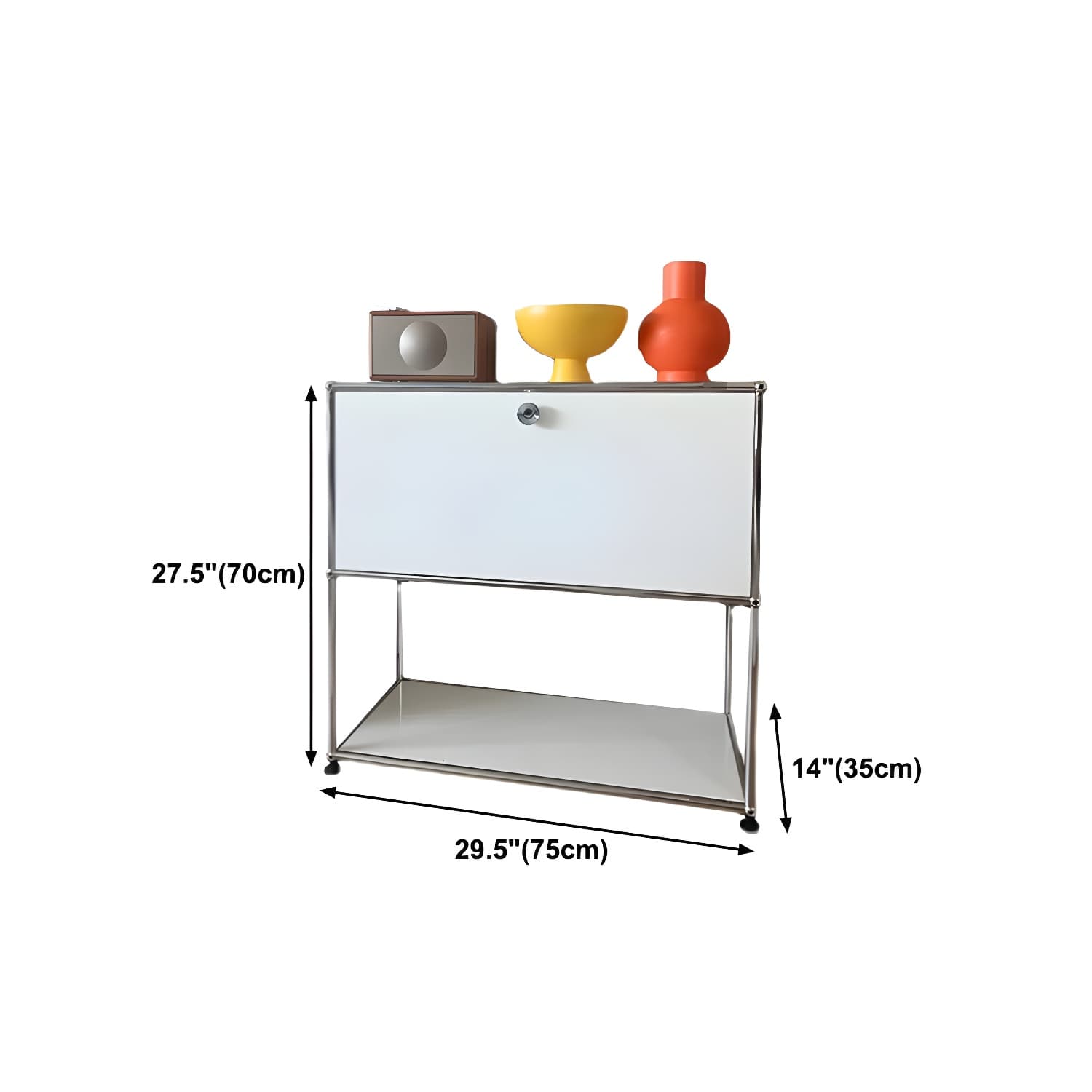 Stainless Steel Sideboard Modern Style Dining Sideboard with Locking Cabinet thumbnail 18