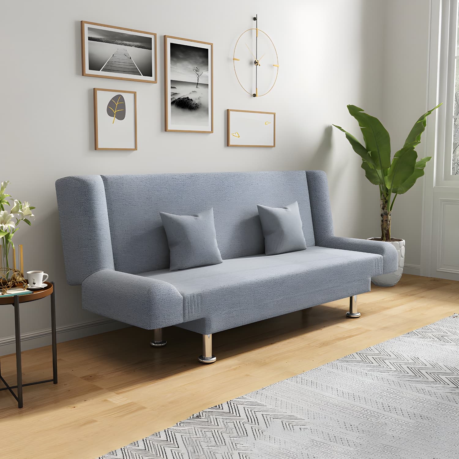 Modern Linen Sofa 23"W Tight Back Armless Couch for Living Room thumbnail 11